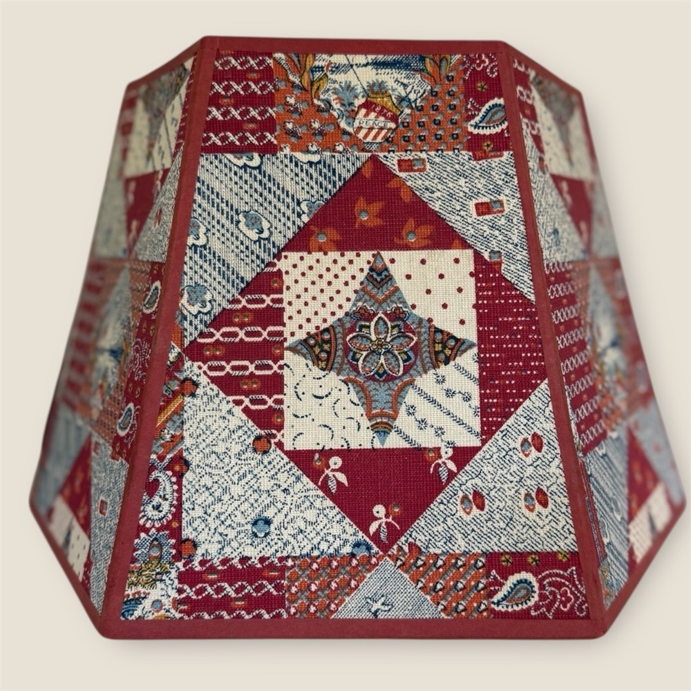 Vintage Patchwork Fabric on hard shell Lampshade
